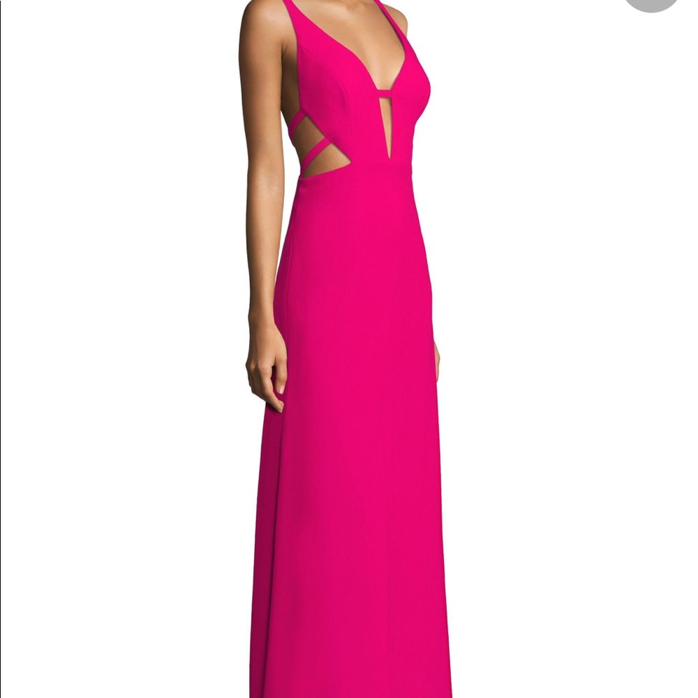 bright pink cutout gown